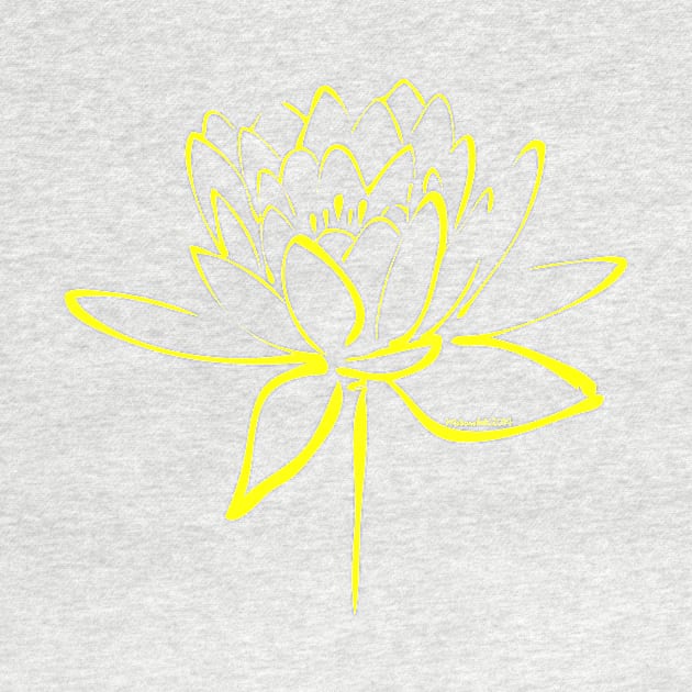 Yellow Lotus Calligraphy by MakanaheleCreations